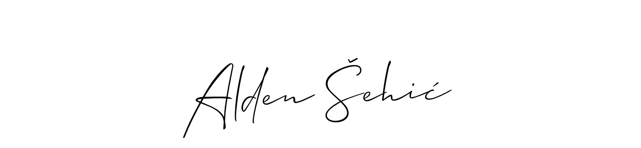 Design your own signature with our free online signature maker. With this signature software, you can create a handwritten (Allison_Script) signature for name Alden Šehić. Alden Šehić signature style 2 images and pictures png