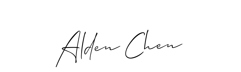 Use a signature maker to create a handwritten signature online. With this signature software, you can design (Allison_Script) your own signature for name Alden Chen. Alden Chen signature style 2 images and pictures png