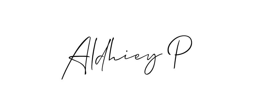 You should practise on your own different ways (Allison_Script) to write your name (Aldhiey P) in signature. don't let someone else do it for you. Aldhiey P signature style 2 images and pictures png