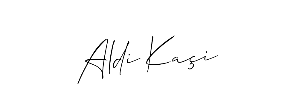 It looks lik you need a new signature style for name Aldi Kaçi. Design unique handwritten (Allison_Script) signature with our free signature maker in just a few clicks. Aldi Kaçi signature style 2 images and pictures png