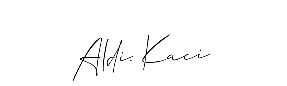 The best way (Allison_Script) to make a short signature is to pick only two or three words in your name. The name Aldi. Kaci include a total of six letters. For converting this name. Aldi. Kaci signature style 2 images and pictures png