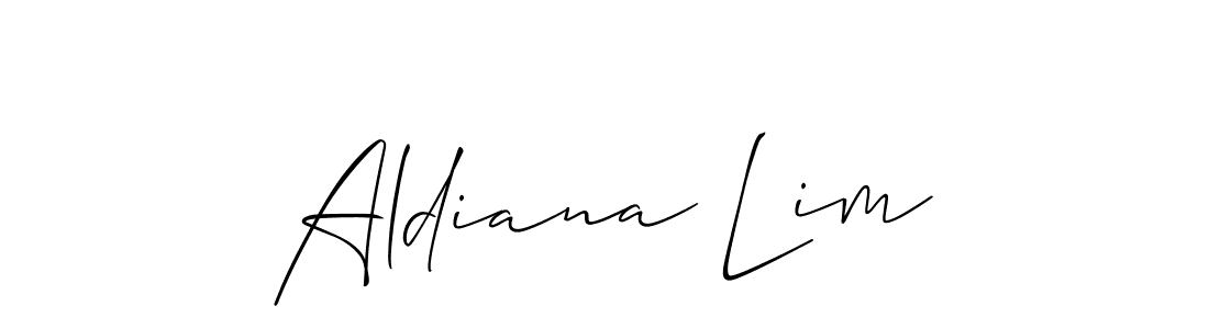 Use a signature maker to create a handwritten signature online. With this signature software, you can design (Allison_Script) your own signature for name Aldiana Lim. Aldiana Lim signature style 2 images and pictures png