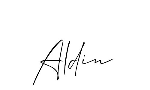 How to make Aldin signature? Allison_Script is a professional autograph style. Create handwritten signature for Aldin name. Aldin signature style 2 images and pictures png