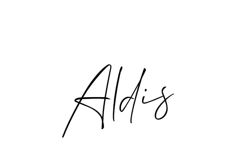 Design your own signature with our free online signature maker. With this signature software, you can create a handwritten (Allison_Script) signature for name Aldis. Aldis signature style 2 images and pictures png