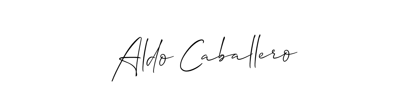 How to make Aldo Caballero name signature. Use Allison_Script style for creating short signs online. This is the latest handwritten sign. Aldo Caballero signature style 2 images and pictures png