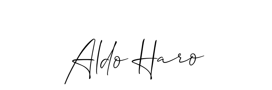 Make a beautiful signature design for name Aldo Haro. With this signature (Allison_Script) style, you can create a handwritten signature for free. Aldo Haro signature style 2 images and pictures png