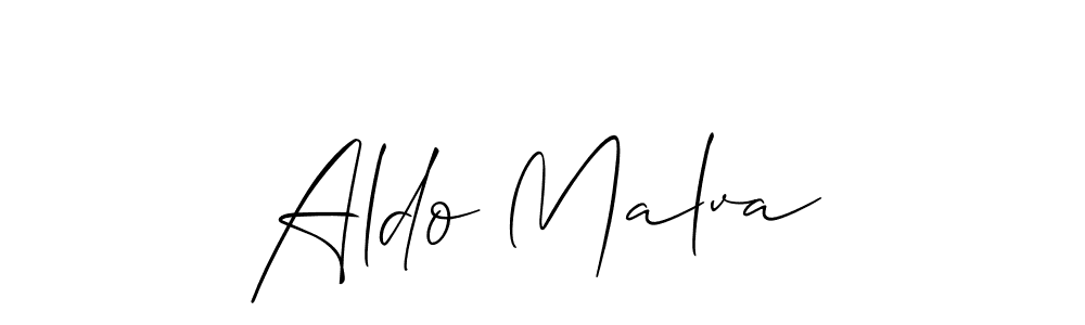 How to make Aldo Malva name signature. Use Allison_Script style for creating short signs online. This is the latest handwritten sign. Aldo Malva signature style 2 images and pictures png