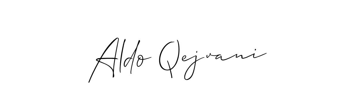 Use a signature maker to create a handwritten signature online. With this signature software, you can design (Allison_Script) your own signature for name Aldo Qejvani. Aldo Qejvani signature style 2 images and pictures png