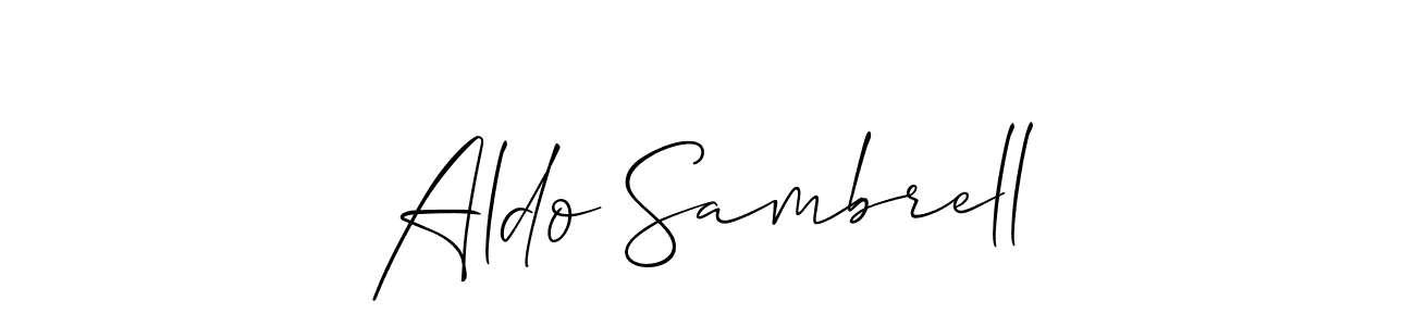 Create a beautiful signature design for name Aldo Sambrell. With this signature (Allison_Script) fonts, you can make a handwritten signature for free. Aldo Sambrell signature style 2 images and pictures png