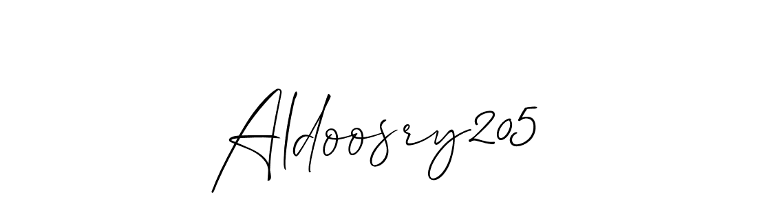 Use a signature maker to create a handwritten signature online. With this signature software, you can design (Allison_Script) your own signature for name Aldoosry205. Aldoosry205 signature style 2 images and pictures png