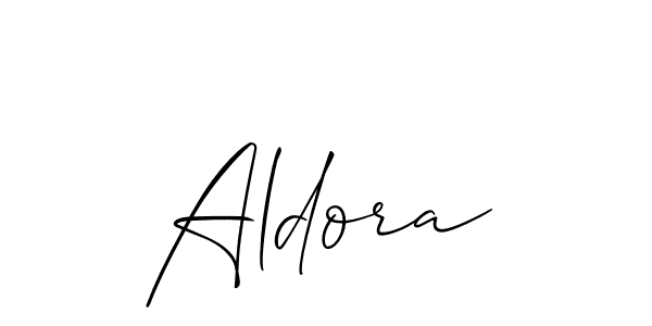 How to make Aldora name signature. Use Allison_Script style for creating short signs online. This is the latest handwritten sign. Aldora signature style 2 images and pictures png