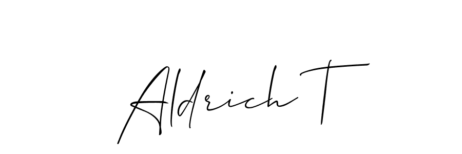 Make a beautiful signature design for name Aldrich T. Use this online signature maker to create a handwritten signature for free. Aldrich T signature style 2 images and pictures png