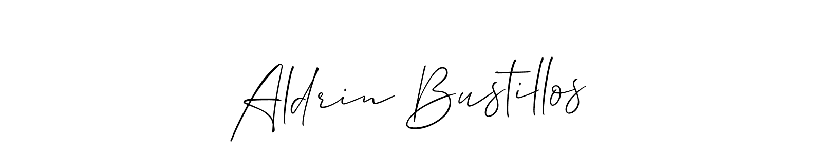 How to make Aldrin Bustillos signature? Allison_Script is a professional autograph style. Create handwritten signature for Aldrin Bustillos name. Aldrin Bustillos signature style 2 images and pictures png
