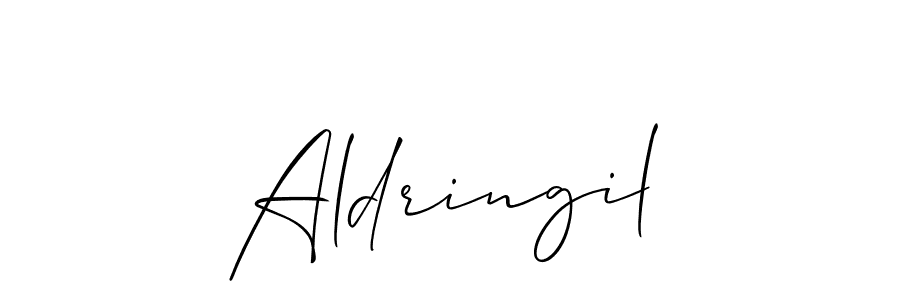 Use a signature maker to create a handwritten signature online. With this signature software, you can design (Allison_Script) your own signature for name Aldringil. Aldringil signature style 2 images and pictures png