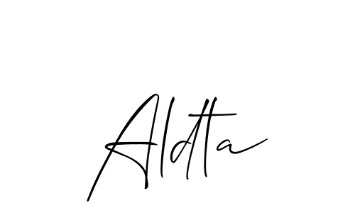 Aldta stylish signature style. Best Handwritten Sign (Allison_Script) for my name. Handwritten Signature Collection Ideas for my name Aldta. Aldta signature style 2 images and pictures png