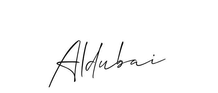 The best way (Allison_Script) to make a short signature is to pick only two or three words in your name. The name Aldubai include a total of six letters. For converting this name. Aldubai signature style 2 images and pictures png