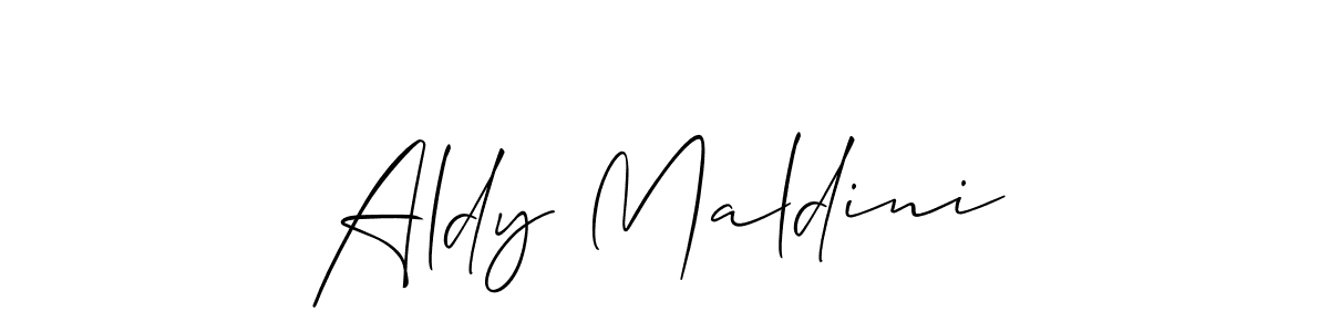 You can use this online signature creator to create a handwritten signature for the name Aldy Maldini. This is the best online autograph maker. Aldy Maldini signature style 2 images and pictures png