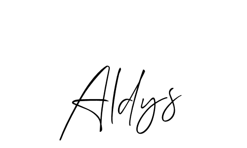 Create a beautiful signature design for name Aldys. With this signature (Allison_Script) fonts, you can make a handwritten signature for free. Aldys signature style 2 images and pictures png