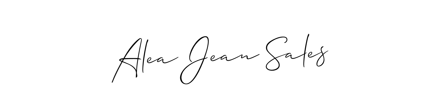 Alea Jean Sales stylish signature style. Best Handwritten Sign (Allison_Script) for my name. Handwritten Signature Collection Ideas for my name Alea Jean Sales. Alea Jean Sales signature style 2 images and pictures png