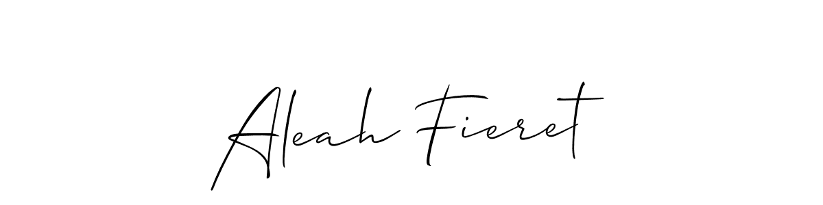 Create a beautiful signature design for name Aleah Fieret. With this signature (Allison_Script) fonts, you can make a handwritten signature for free. Aleah Fieret signature style 2 images and pictures png