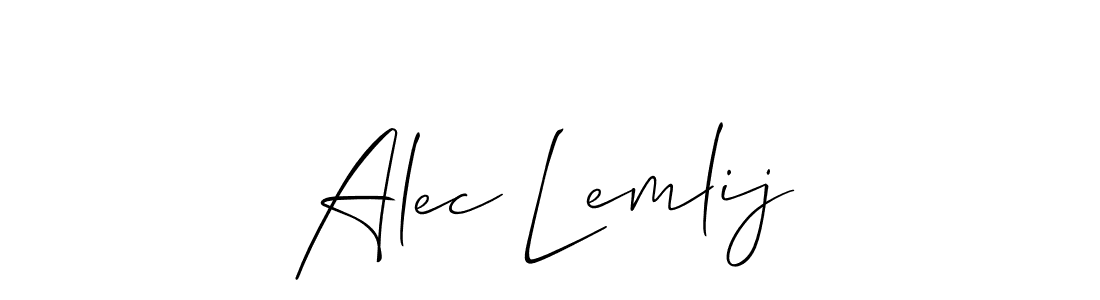 Alec Lemlij stylish signature style. Best Handwritten Sign (Allison_Script) for my name. Handwritten Signature Collection Ideas for my name Alec Lemlij. Alec Lemlij signature style 2 images and pictures png