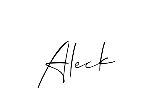 Make a beautiful signature design for name Aleck. With this signature (Allison_Script) style, you can create a handwritten signature for free. Aleck signature style 2 images and pictures png