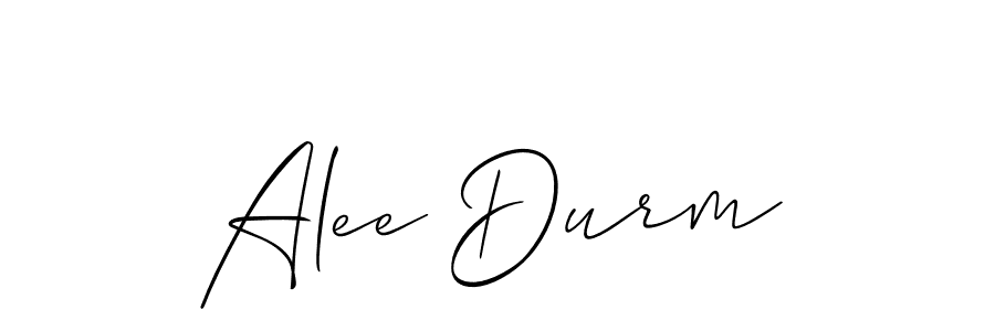 Create a beautiful signature design for name Alee Durm. With this signature (Allison_Script) fonts, you can make a handwritten signature for free. Alee Durm signature style 2 images and pictures png
