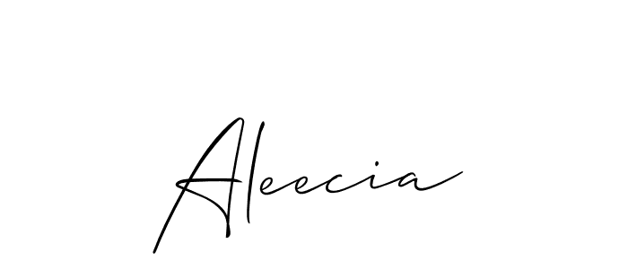 The best way (Allison_Script) to make a short signature is to pick only two or three words in your name. The name Aleecia include a total of six letters. For converting this name. Aleecia signature style 2 images and pictures png