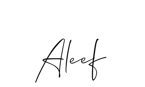 How to make Aleef signature? Allison_Script is a professional autograph style. Create handwritten signature for Aleef name. Aleef signature style 2 images and pictures png