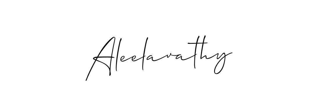 Design your own signature with our free online signature maker. With this signature software, you can create a handwritten (Allison_Script) signature for name Aleelavathy. Aleelavathy signature style 2 images and pictures png