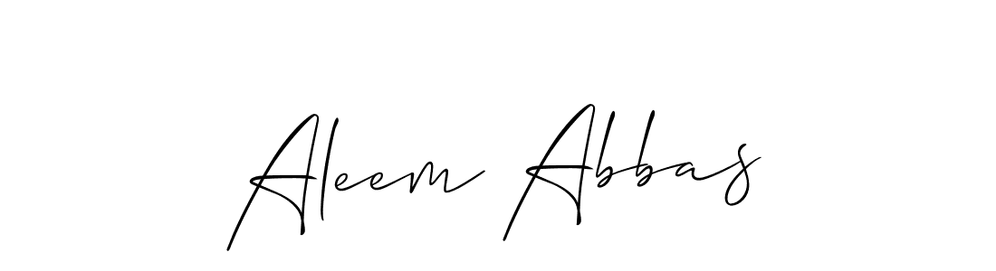 Make a beautiful signature design for name Aleem Abbas. With this signature (Allison_Script) style, you can create a handwritten signature for free. Aleem Abbas signature style 2 images and pictures png
