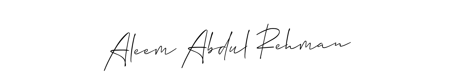 Allison_Script is a professional signature style that is perfect for those who want to add a touch of class to their signature. It is also a great choice for those who want to make their signature more unique. Get Aleem Abdul Rehman name to fancy signature for free. Aleem Abdul Rehman signature style 2 images and pictures png