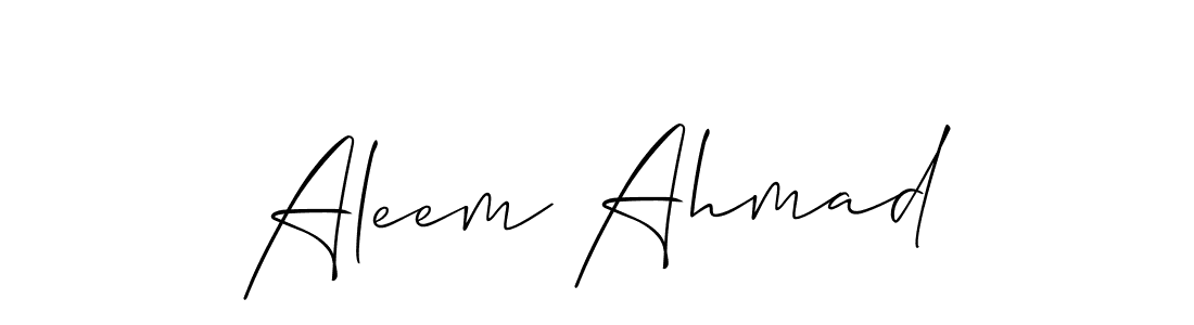 Design your own signature with our free online signature maker. With this signature software, you can create a handwritten (Allison_Script) signature for name Aleem Ahmad. Aleem Ahmad signature style 2 images and pictures png