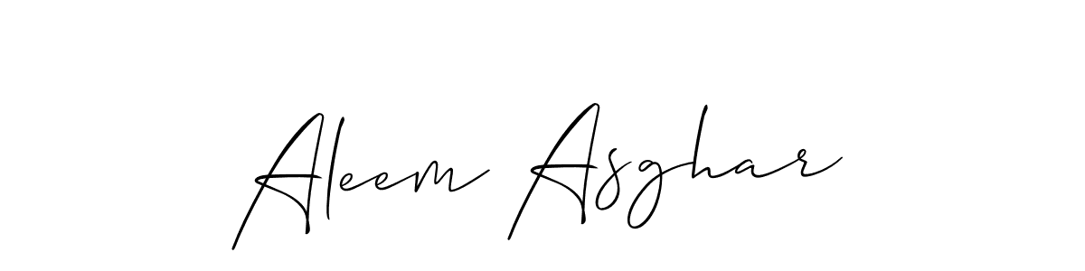 Also You can easily find your signature by using the search form. We will create Aleem Asghar name handwritten signature images for you free of cost using Allison_Script sign style. Aleem Asghar signature style 2 images and pictures png