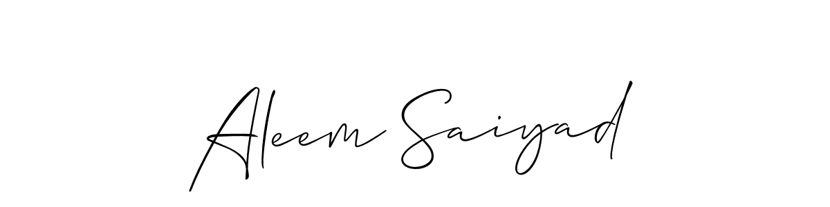 You can use this online signature creator to create a handwritten signature for the name Aleem Saiyad. This is the best online autograph maker. Aleem Saiyad signature style 2 images and pictures png