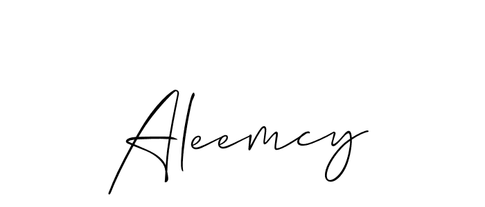 How to make Aleemcy signature? Allison_Script is a professional autograph style. Create handwritten signature for Aleemcy name. Aleemcy signature style 2 images and pictures png
