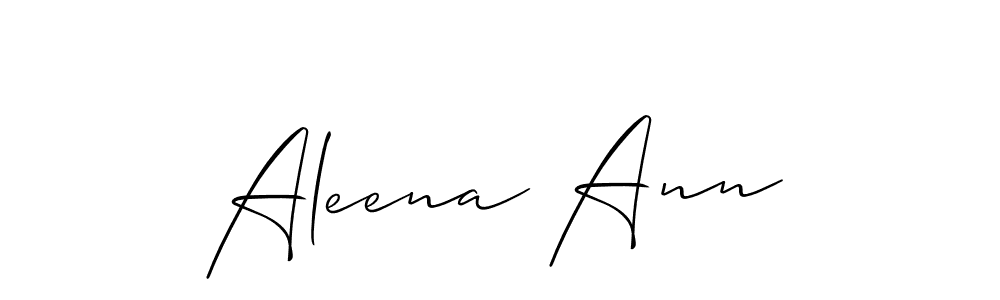 Allison_Script is a professional signature style that is perfect for those who want to add a touch of class to their signature. It is also a great choice for those who want to make their signature more unique. Get Aleena Ann name to fancy signature for free. Aleena Ann signature style 2 images and pictures png