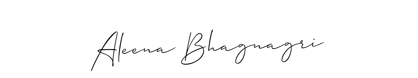 Design your own signature with our free online signature maker. With this signature software, you can create a handwritten (Allison_Script) signature for name Aleena Bhagnagri. Aleena Bhagnagri signature style 2 images and pictures png