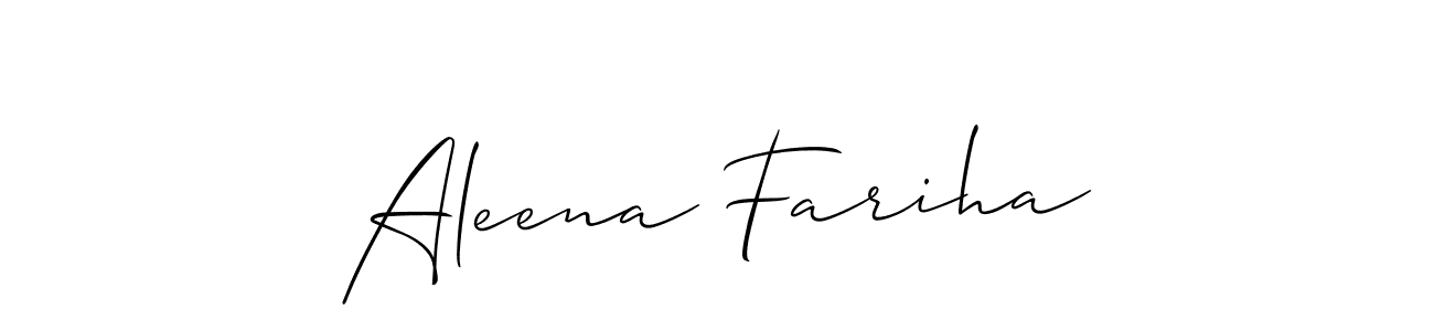 Create a beautiful signature design for name Aleena Fariha. With this signature (Allison_Script) fonts, you can make a handwritten signature for free. Aleena Fariha signature style 2 images and pictures png