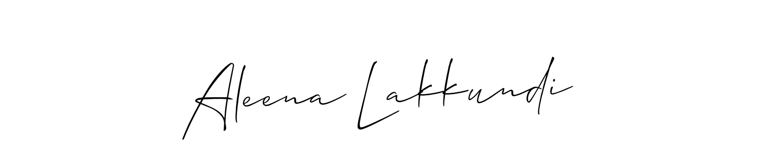 Create a beautiful signature design for name Aleena Lakkundi. With this signature (Allison_Script) fonts, you can make a handwritten signature for free. Aleena Lakkundi signature style 2 images and pictures png