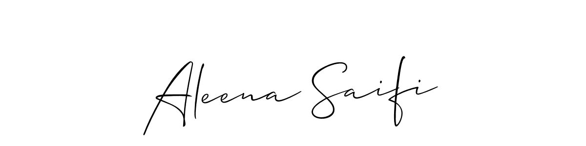 Also You can easily find your signature by using the search form. We will create Aleena Saifi name handwritten signature images for you free of cost using Allison_Script sign style. Aleena Saifi signature style 2 images and pictures png