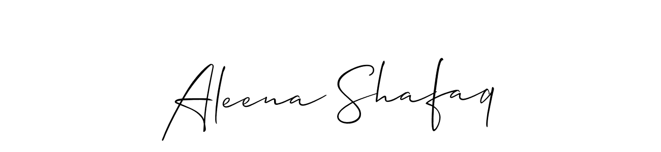 How to make Aleena Shafaq name signature. Use Allison_Script style for creating short signs online. This is the latest handwritten sign. Aleena Shafaq signature style 2 images and pictures png