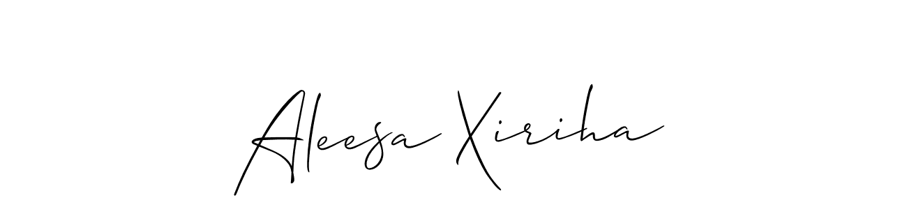 Design your own signature with our free online signature maker. With this signature software, you can create a handwritten (Allison_Script) signature for name Aleesa Xiriha. Aleesa Xiriha signature style 2 images and pictures png
