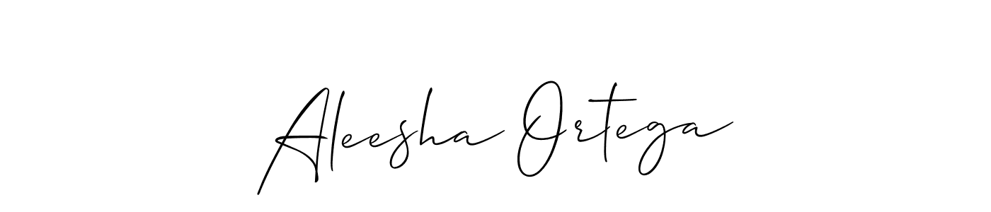Aleesha Ortega stylish signature style. Best Handwritten Sign (Allison_Script) for my name. Handwritten Signature Collection Ideas for my name Aleesha Ortega. Aleesha Ortega signature style 2 images and pictures png
