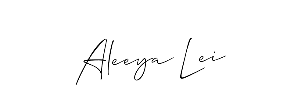 Make a beautiful signature design for name Aleeya Lei. With this signature (Allison_Script) style, you can create a handwritten signature for free. Aleeya Lei signature style 2 images and pictures png