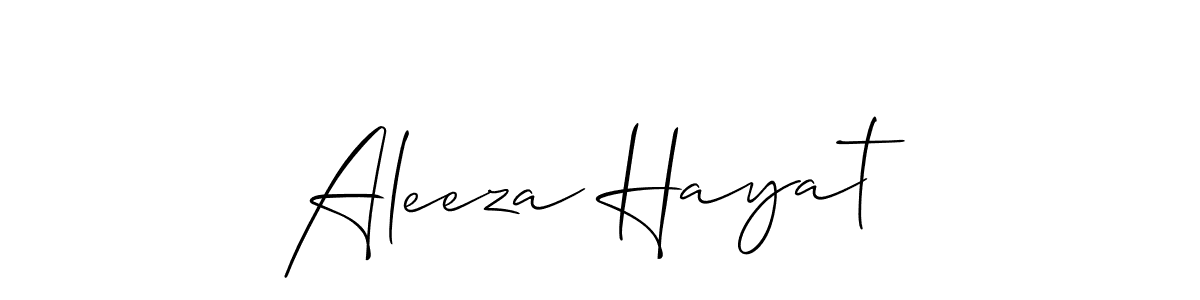 Design your own signature with our free online signature maker. With this signature software, you can create a handwritten (Allison_Script) signature for name Aleeza Hayat. Aleeza Hayat signature style 2 images and pictures png