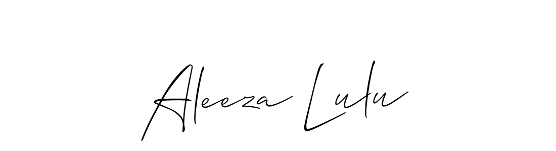 Make a beautiful signature design for name Aleeza Lulu. With this signature (Allison_Script) style, you can create a handwritten signature for free. Aleeza Lulu signature style 2 images and pictures png