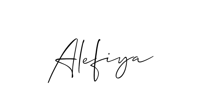 How to make Alefiya signature? Allison_Script is a professional autograph style. Create handwritten signature for Alefiya name. Alefiya signature style 2 images and pictures png