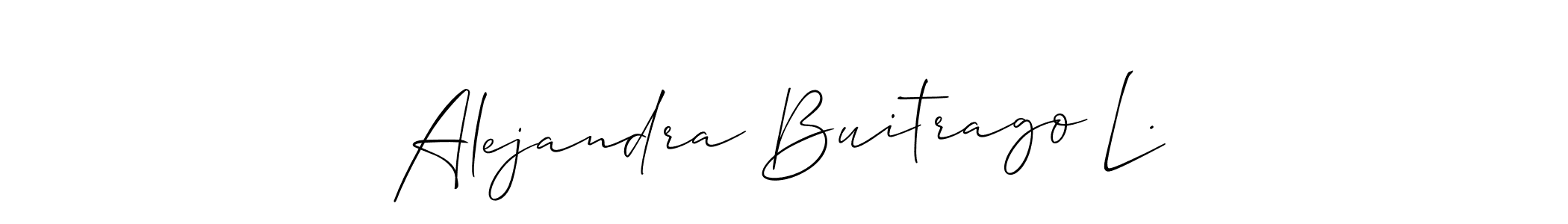 Make a beautiful signature design for name Alejandra Buitrago L.. With this signature (Allison_Script) style, you can create a handwritten signature for free. Alejandra Buitrago L. signature style 2 images and pictures png