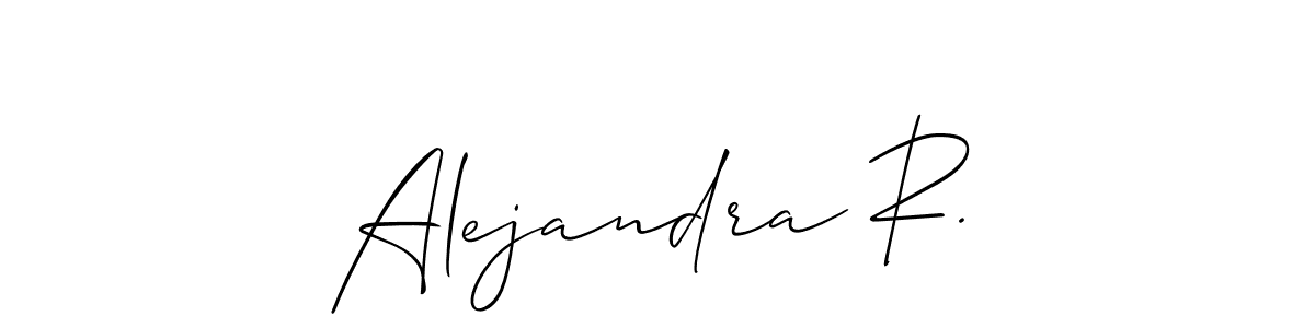 Create a beautiful signature design for name Alejandra R.. With this signature (Allison_Script) fonts, you can make a handwritten signature for free. Alejandra R. signature style 2 images and pictures png